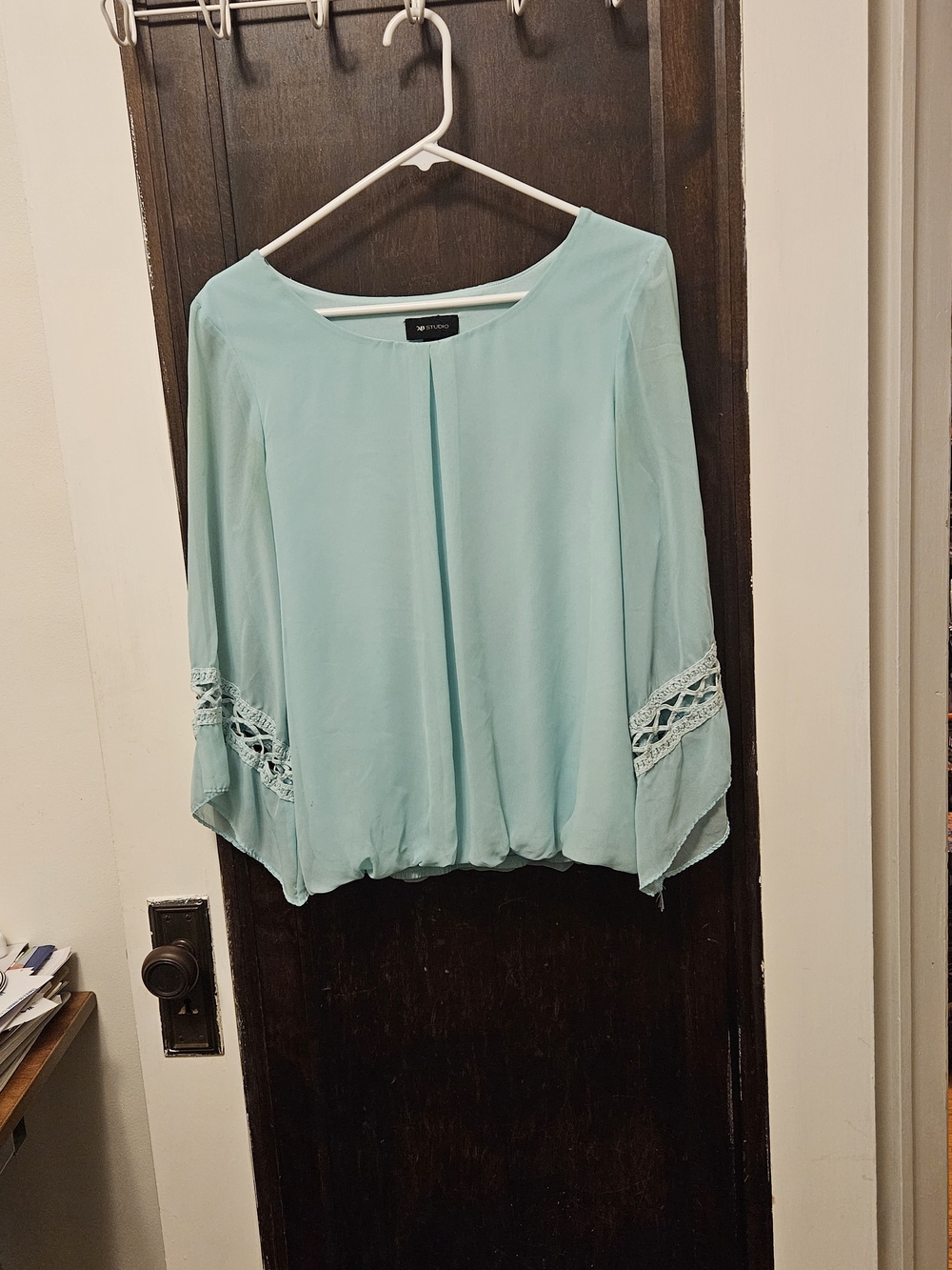 AB Studio Light Aqua Blouse